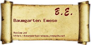 Baumgarten Emese névjegykártya